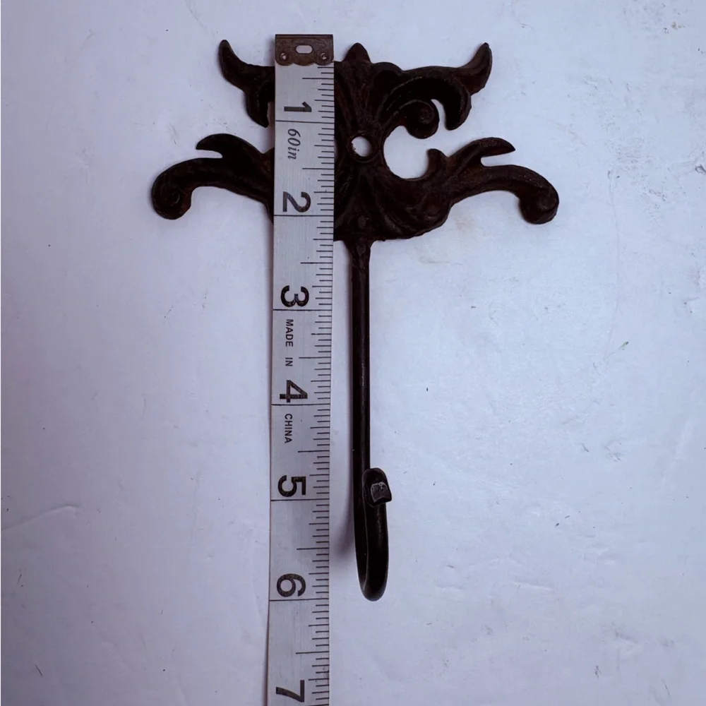 Vintage Victorian Style Cast Iron  Black Wall Hook